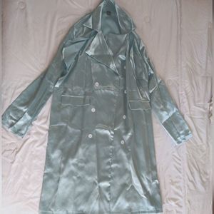 Satin trench coat